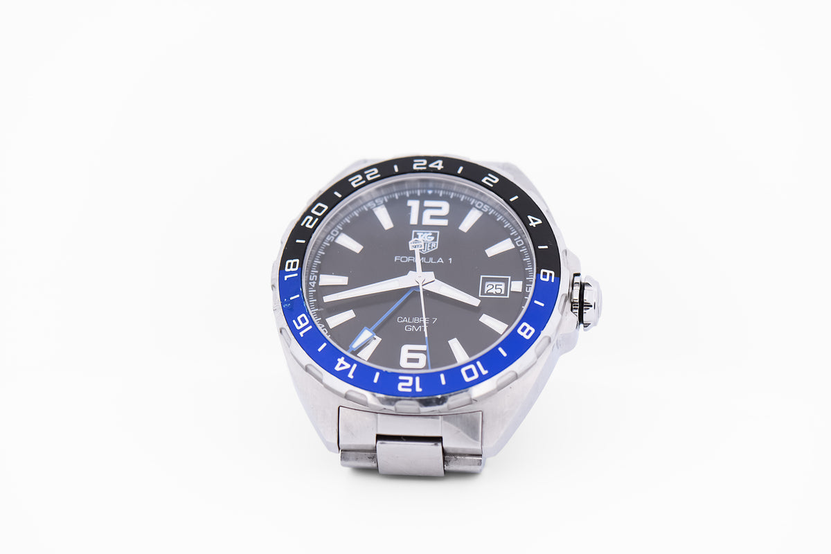 TAG Heuer Formula 1 Calibre 7 GMT Automatic Watch "Batman" Blue & Black Bezel