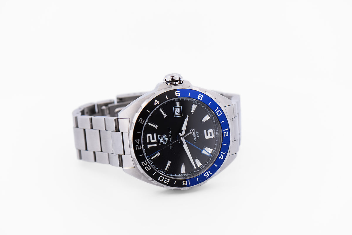 TAG Heuer Formula 1 Calibre 7 GMT Automatic Watch "Batman" Blue & Black Bezel