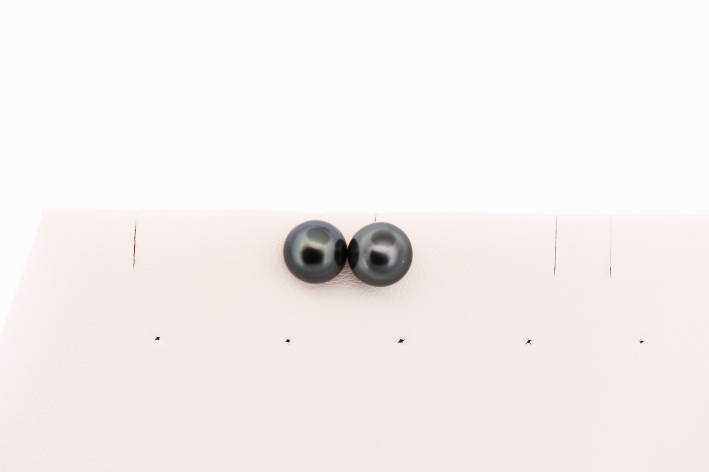 Tahitian Black Pearl Stud Earrings in 14k White Gold