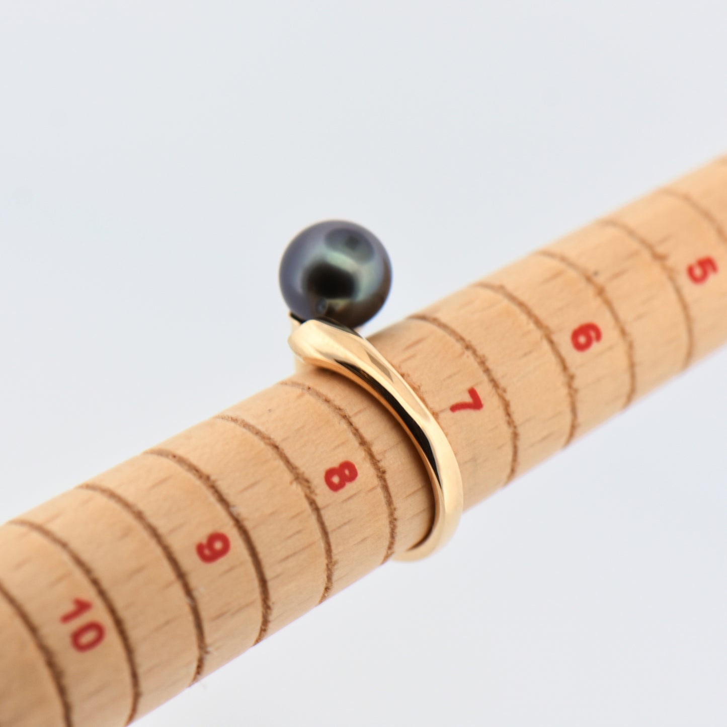 Tahitian Pearl and Diamond Bypass Ring in Yellow Gold