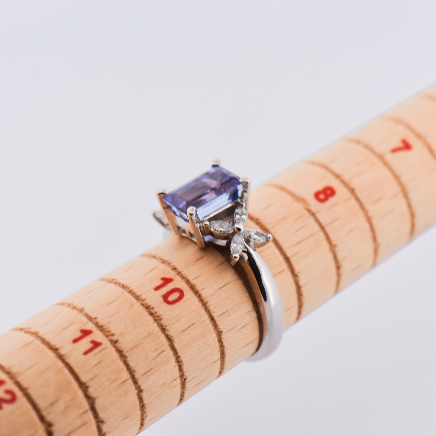 Emerald-Cut Tanzanite Ring with Diamond Accents