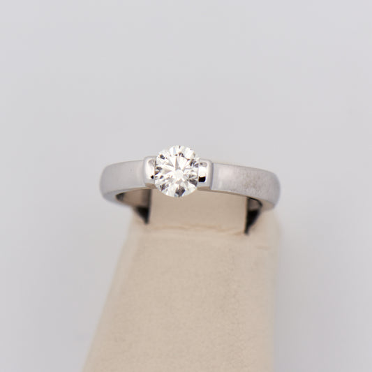 Tension Set Diamond Engagement Ring in White Gold