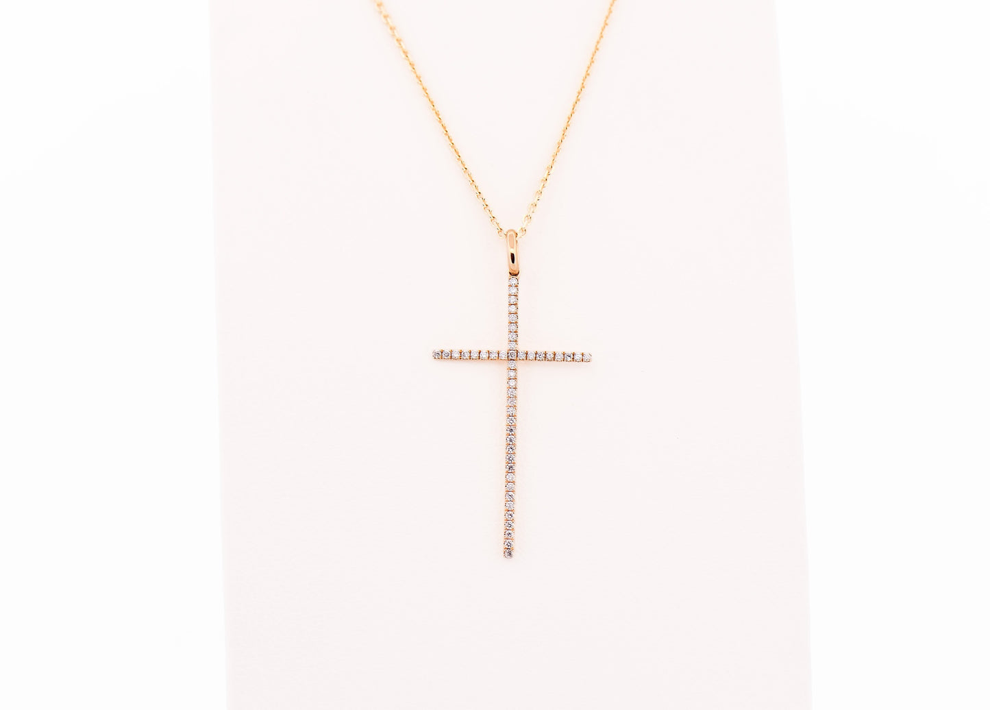 Thin & Modern 18k Yellow Gold Diamond Cross Pendant