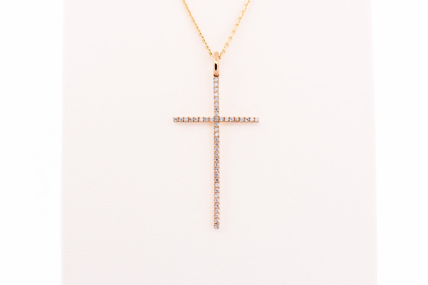 Thin & Modern 18k Yellow Gold Diamond Cross Pendant