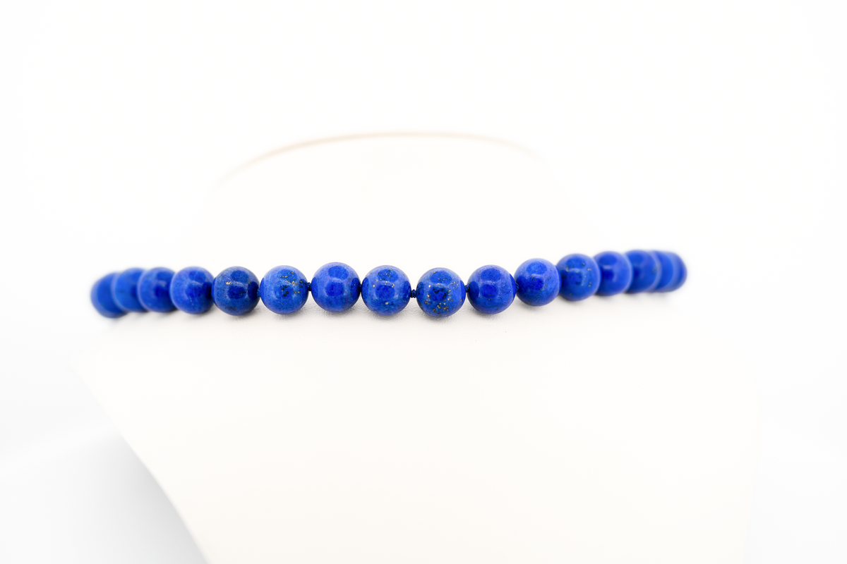 Top Quality 10mm Lapis Bead Strand on 14k Clasp - Natural Color