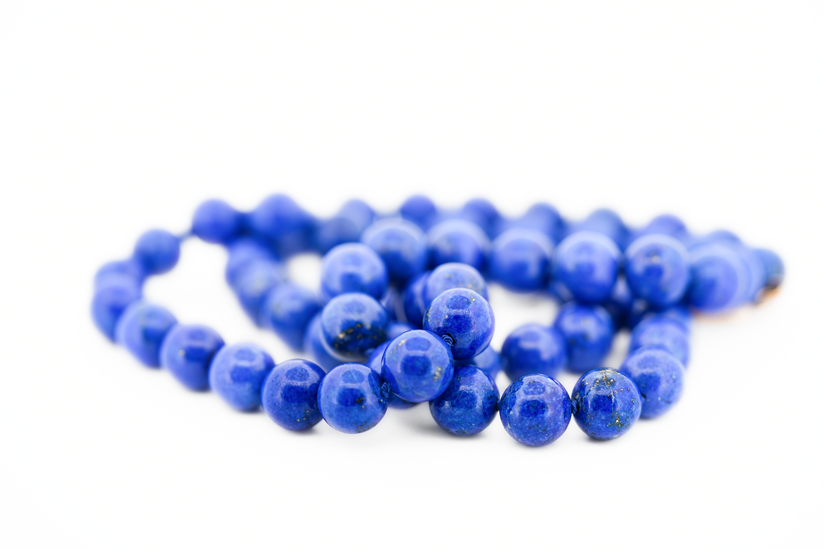 Top Quality 10mm Lapis Bead Strand on 14k Clasp - Natural Color