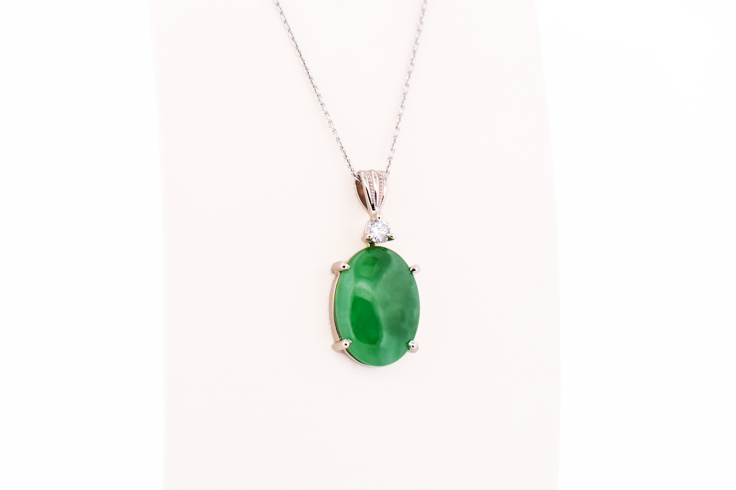 Top Quality Burmese Jade and Diamond Pendant- GIA Untreated Jadeite