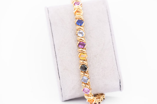Top Quality Estate Multicolor Sapphire Bracelet