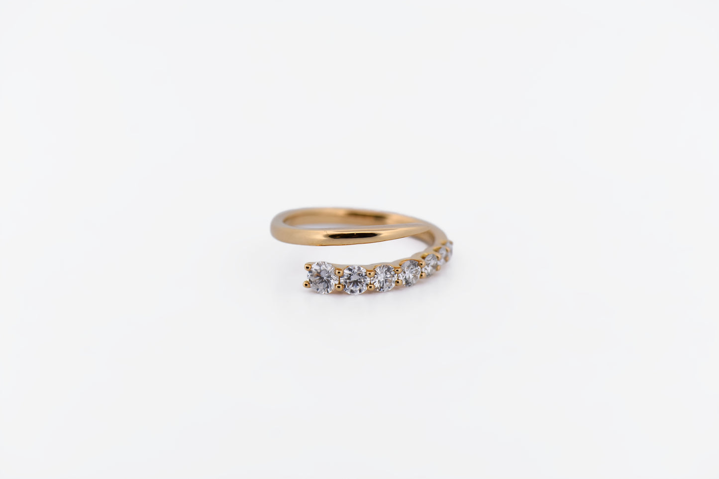 Top Quality Graduated Diamond Bypass Ring - Modern Snake Ring