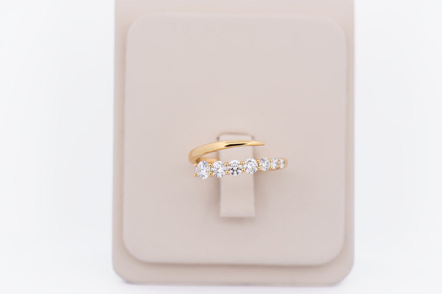 Top Quality Graduated Diamond Bypass Ring - Modern Snake Ring