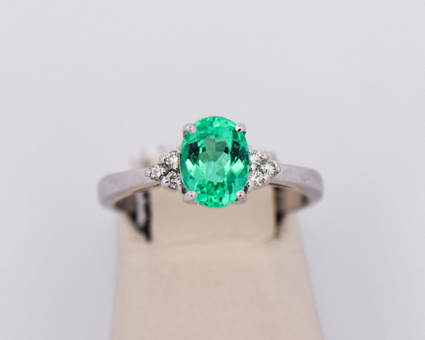 Top Quality Neon Paraiba Tourmaline Engagement Ring