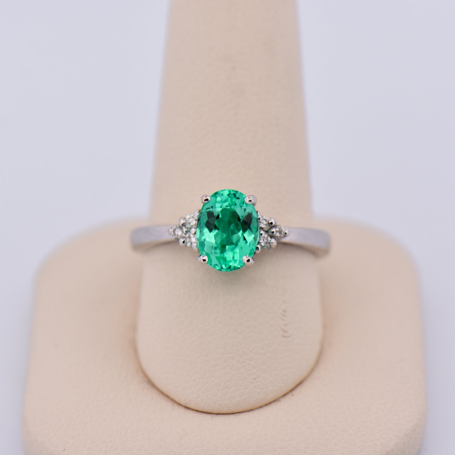 Top Quality Neon Paraiba Tourmaline Engagement Ring