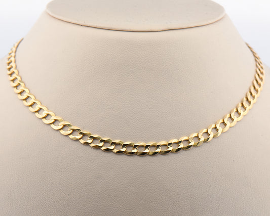 22 Inch 14k Yellow Gold Curb Link Chain