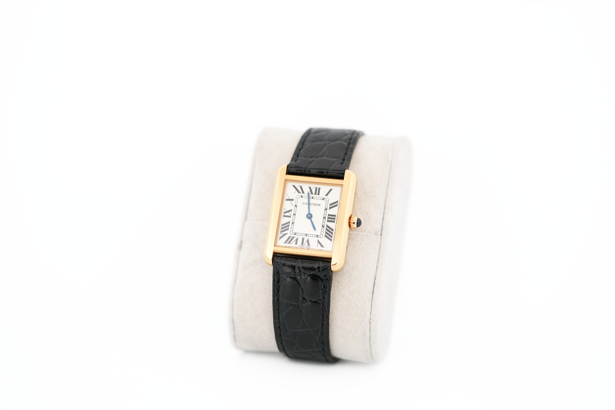 Unisex Cartier Tank Solo Solid 18k Yellow Gold Quartz Wrist Watch