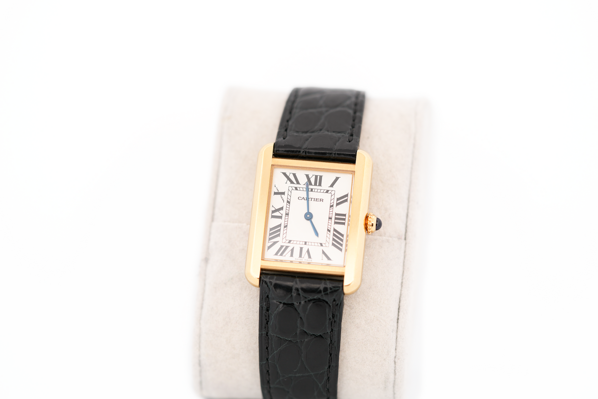 Unisex Cartier Tank Solo Solid 18k Yellow Gold Quartz Wrist Watch