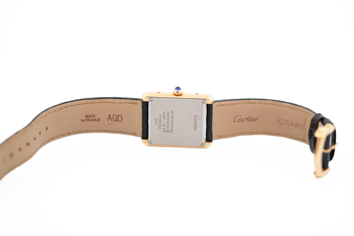 Unisex Cartier Tank Solo Solid 18k Yellow Gold Quartz Wrist Watch
