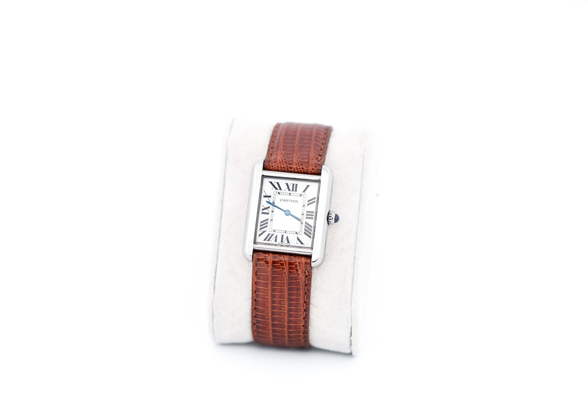 Unisex Cartier Tank Solo Stainless Steel Quartz Wrist Watch with Aftermarket Band