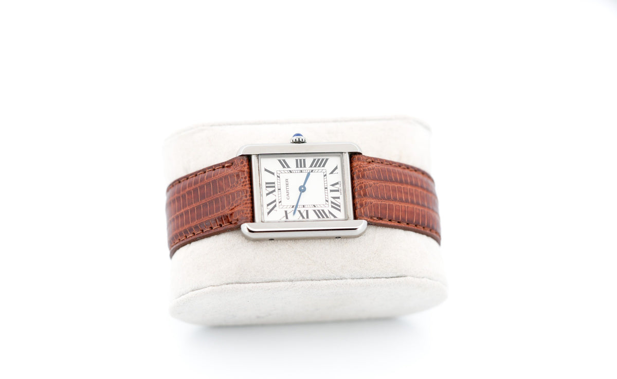 Unisex Cartier Tank Solo Stainless Steel Quartz Wrist Watch with Aftermarket Band