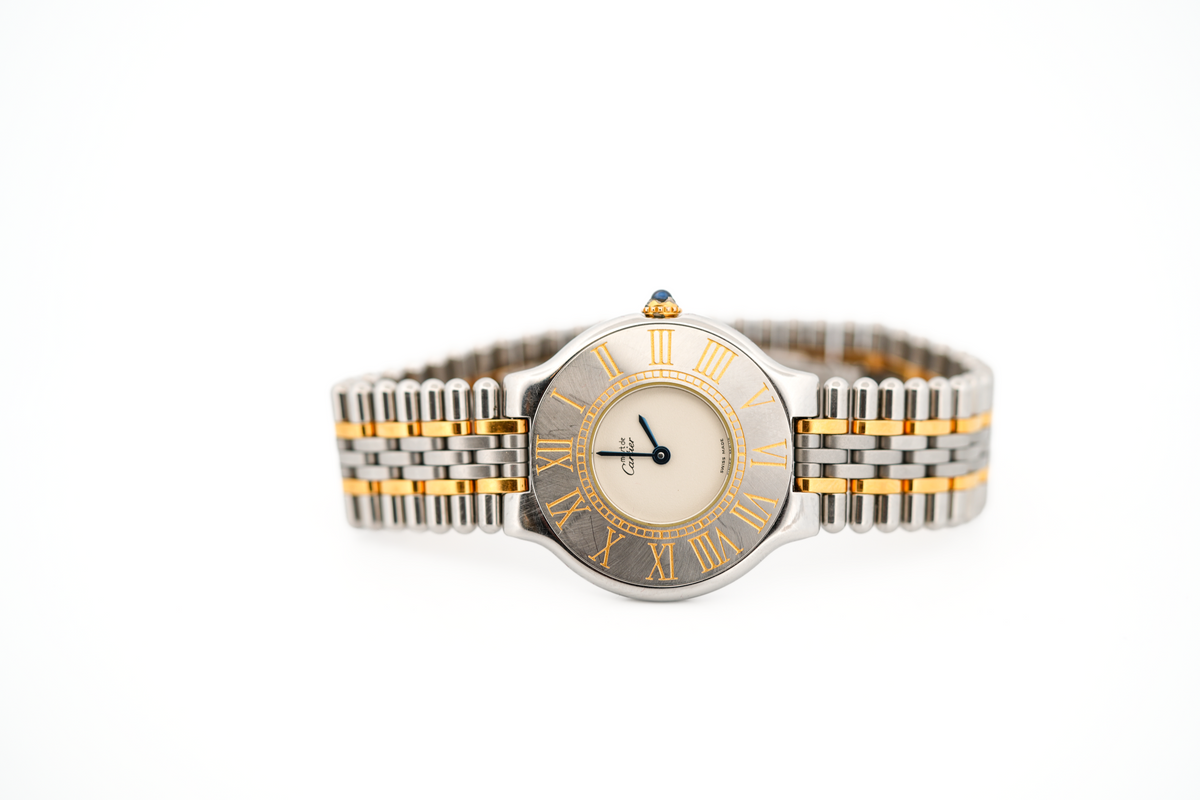 Unisex Must de Cartier 21 Stainless & 18k Yellow Gold Quartz Wrist Watch