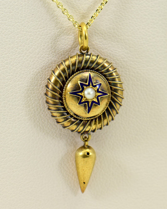 Victorian British 15k Gold Pendant Locket, circa 1860