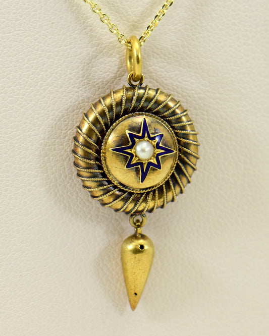 Victorian British 15k Gold Pendant Locket circa 1860