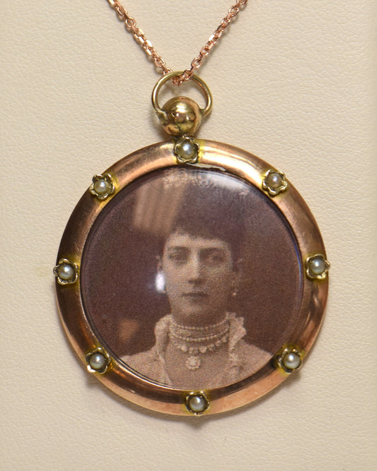 Victorian Rose Gold Locket, Reversible Pendant