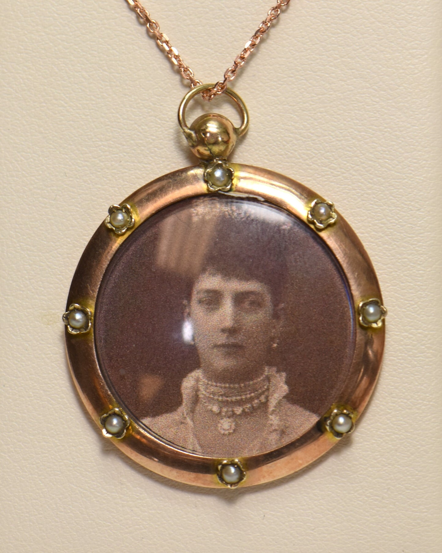 Victorian Rose Gold Locket Reversible Pendant
