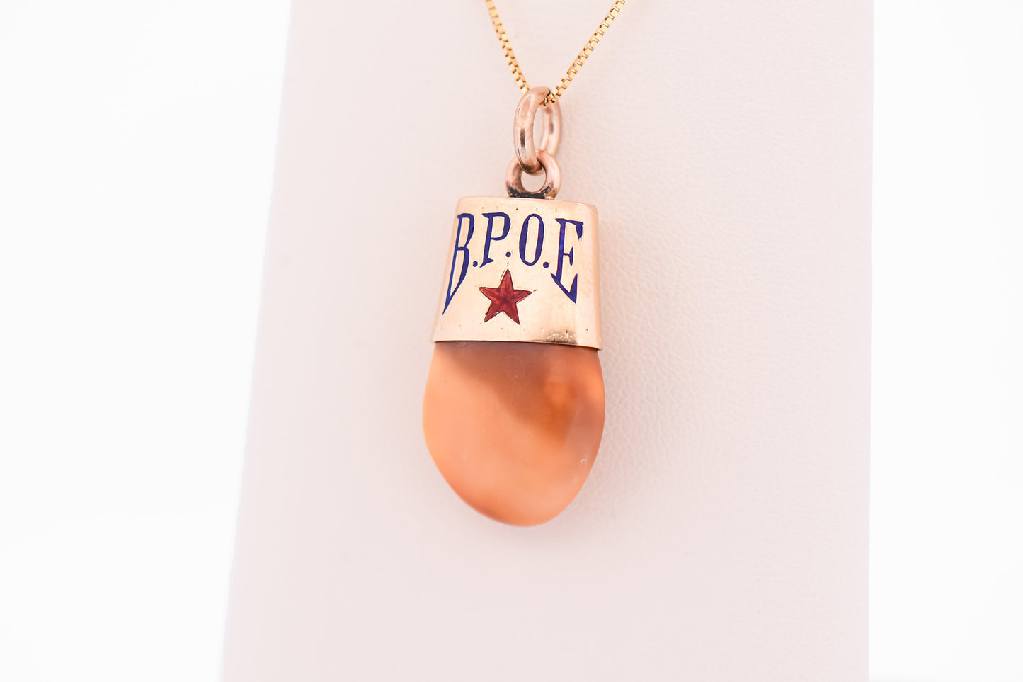 Vintage BPOE Elks Lodge Watch Fob Pendant with Elk Tooth in 14k Gold