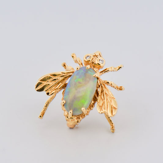 Vintage Bee Brooch with Australian Opal
