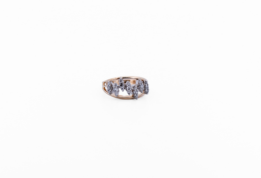 Vintage Brutalist Diamond Ring in 14k Yellow Gold