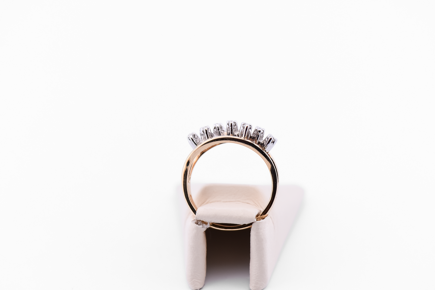 Vintage Brutalist Diamond Ring in 14k Yellow Gold