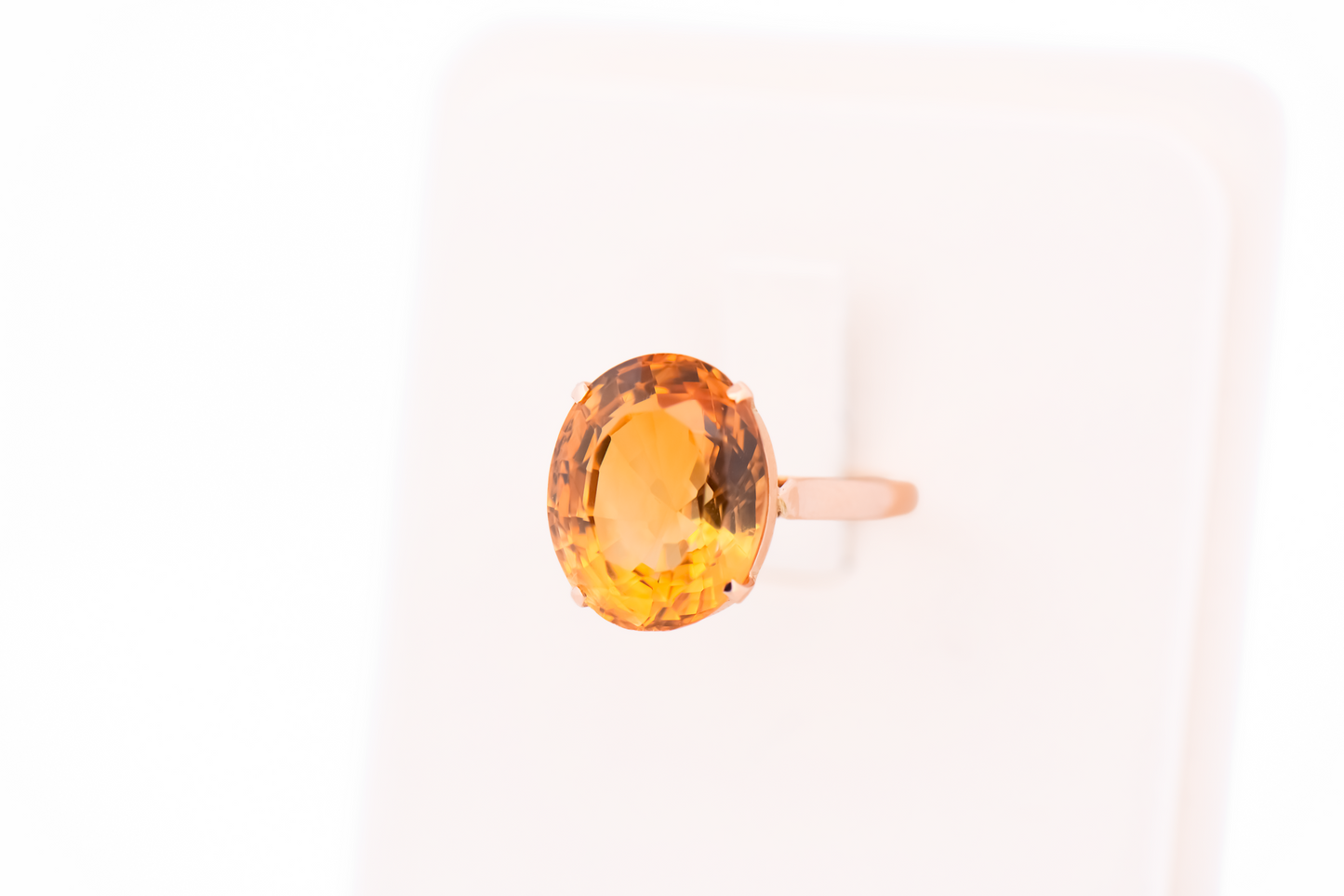 Vintage Citrine Solitaire Engagement Ring in 14k Yellow Gold