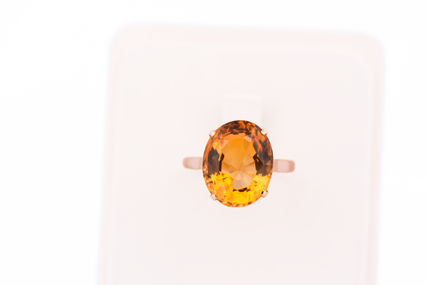 Vintage Citrine Solitaire Engagement Ring in 14k Yellow Gold