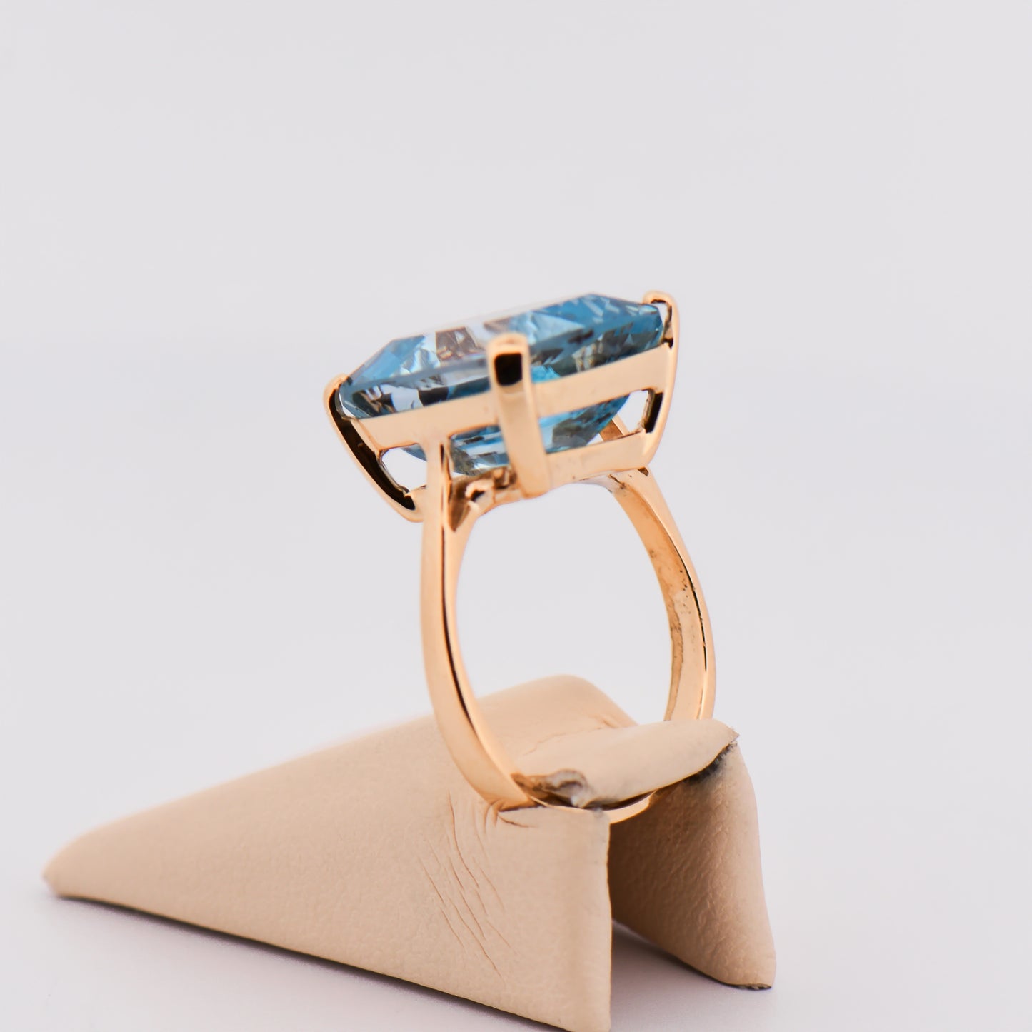 Vintage Cushion-Cut Aquamarine Solitaire Ring