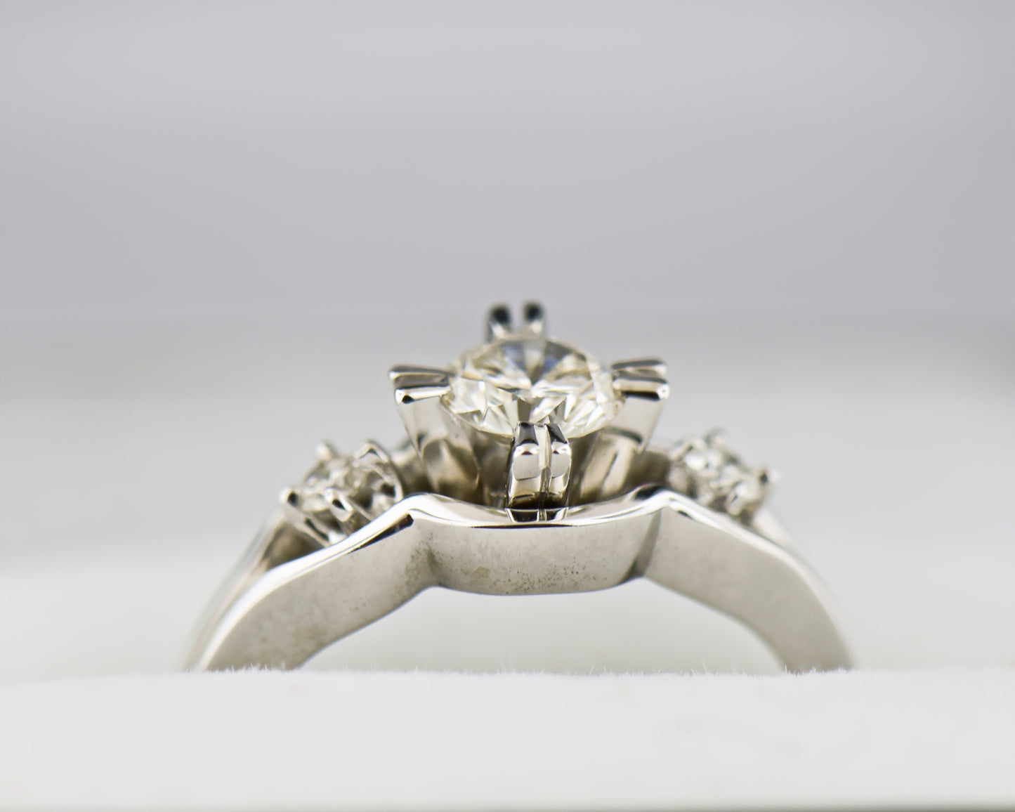 Mid-Century Diamond Wedding Set in White Gold