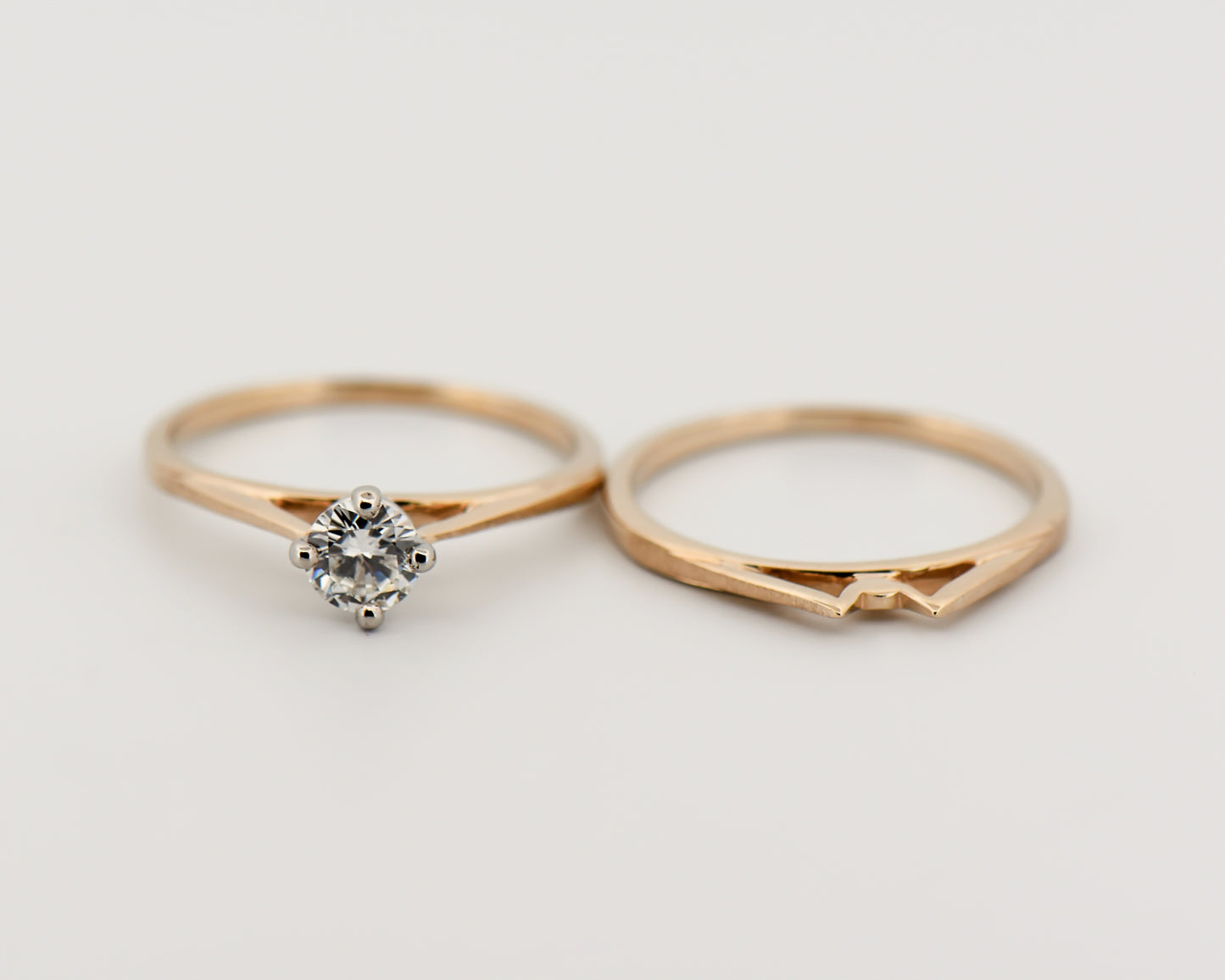 Vintage Diamond Wedding Set in Yellow Gold