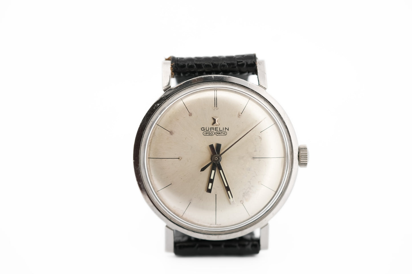 Vintage Gubelin Ipsomatic Automatic Wrist Watch in Stainless Steel