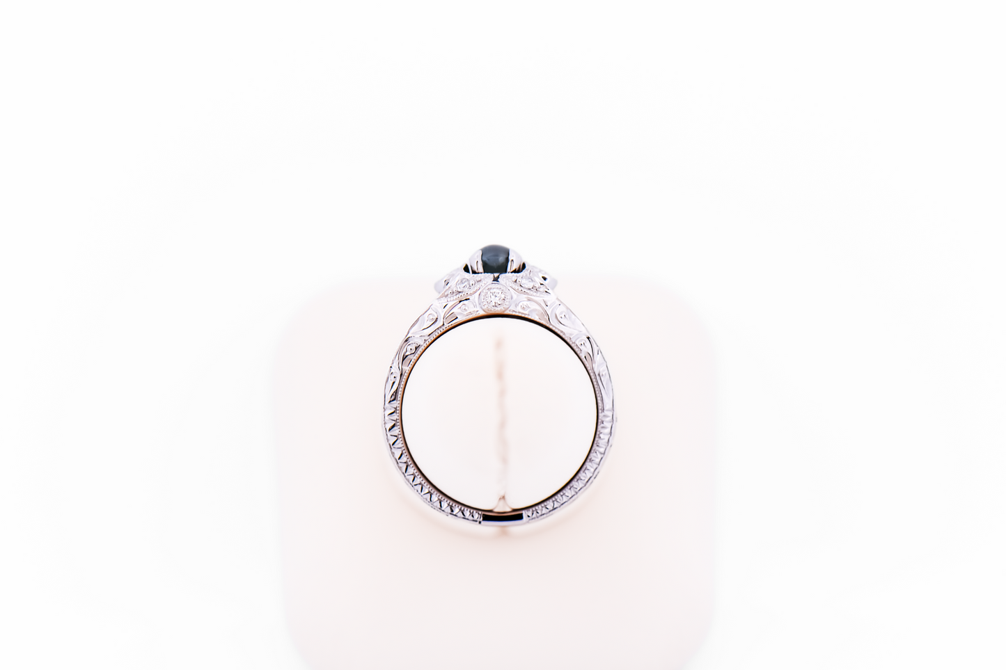 Vintage Inspired Engagement Ring with Rare Natural Cat's Eye Alexandrite & Diamonds