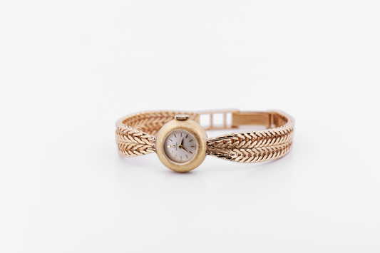 Vintage Mechanical Ladies Omega Cocktail Watch in Solid 14k Yellow Gold