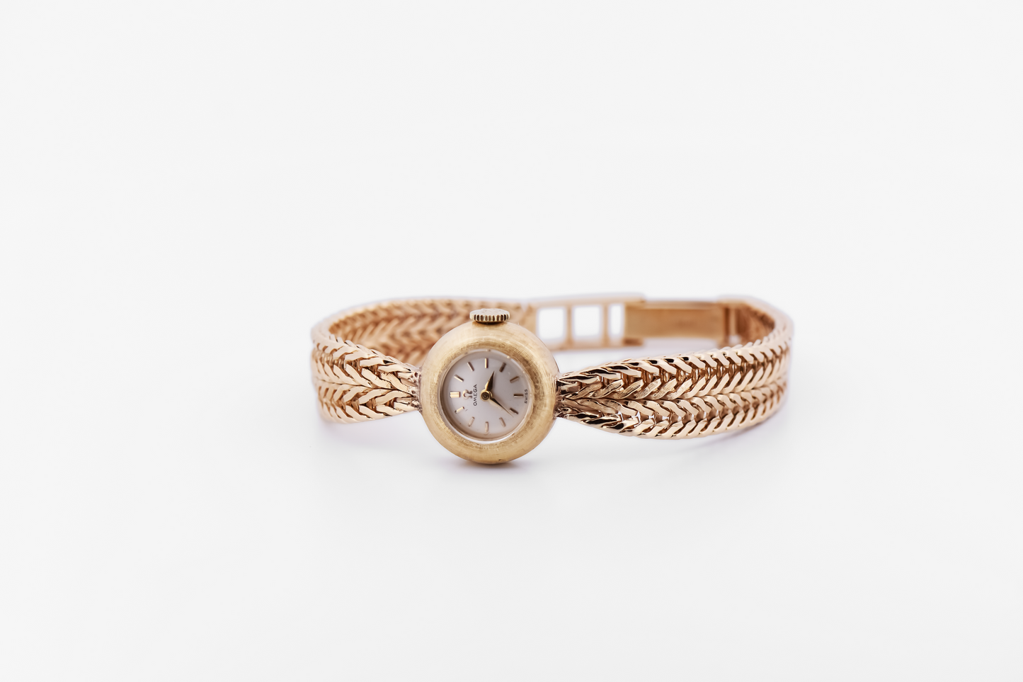 Vintage Mechanical Ladies Omega Cocktail Watch in Solid 14k Yellow Gold