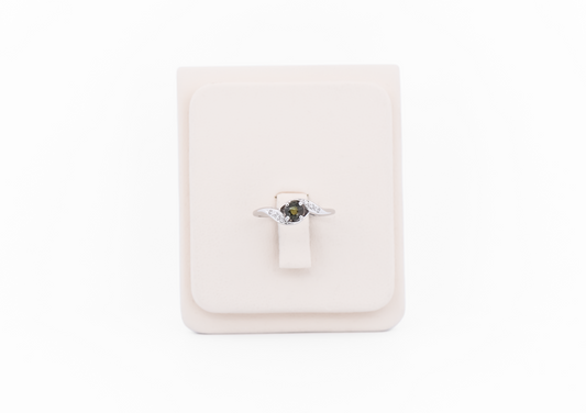 Vintage Natural Alexandrite & Diamond Ring in White Gold