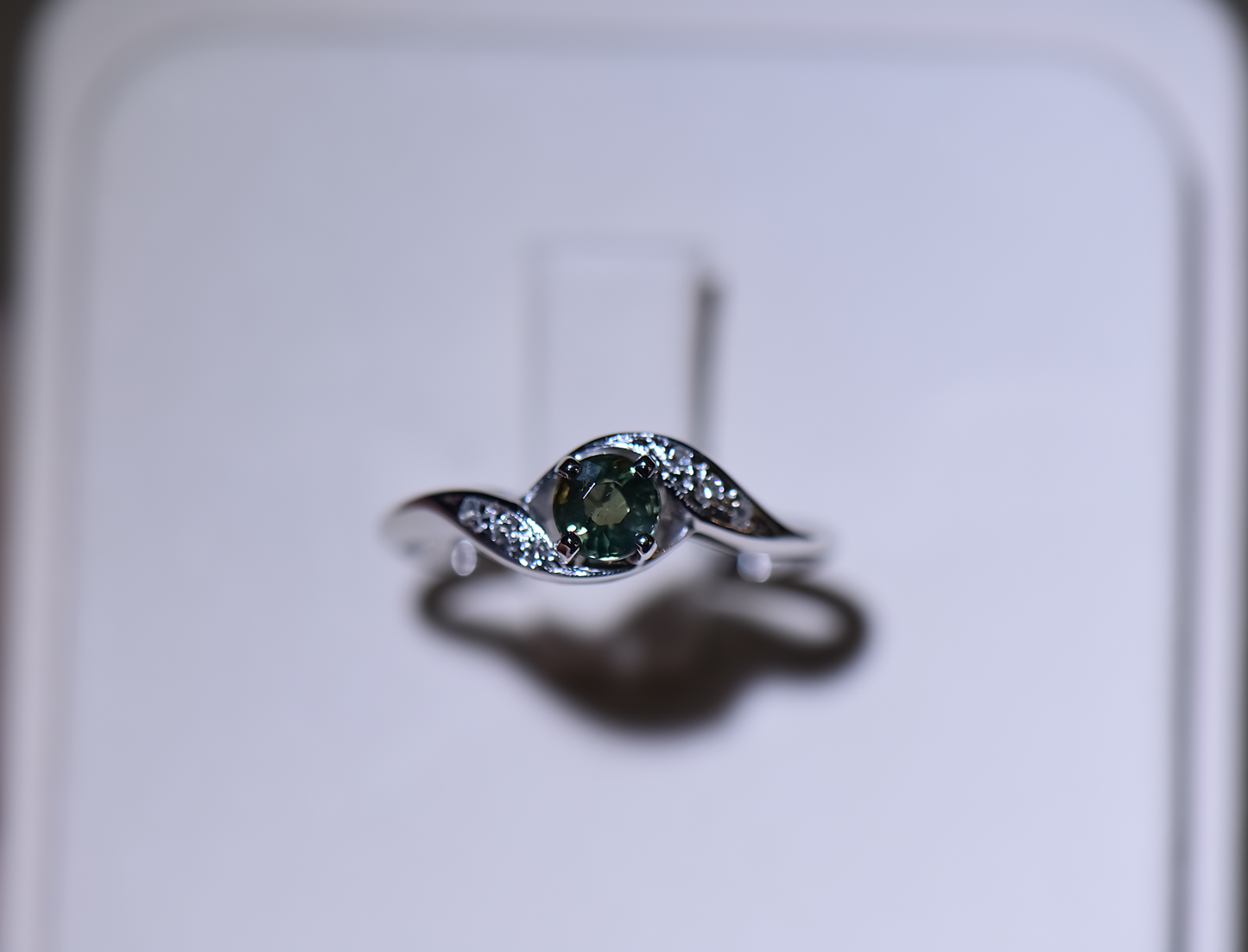 Vintage Natural Alexandrite & Diamond Ring in White Gold