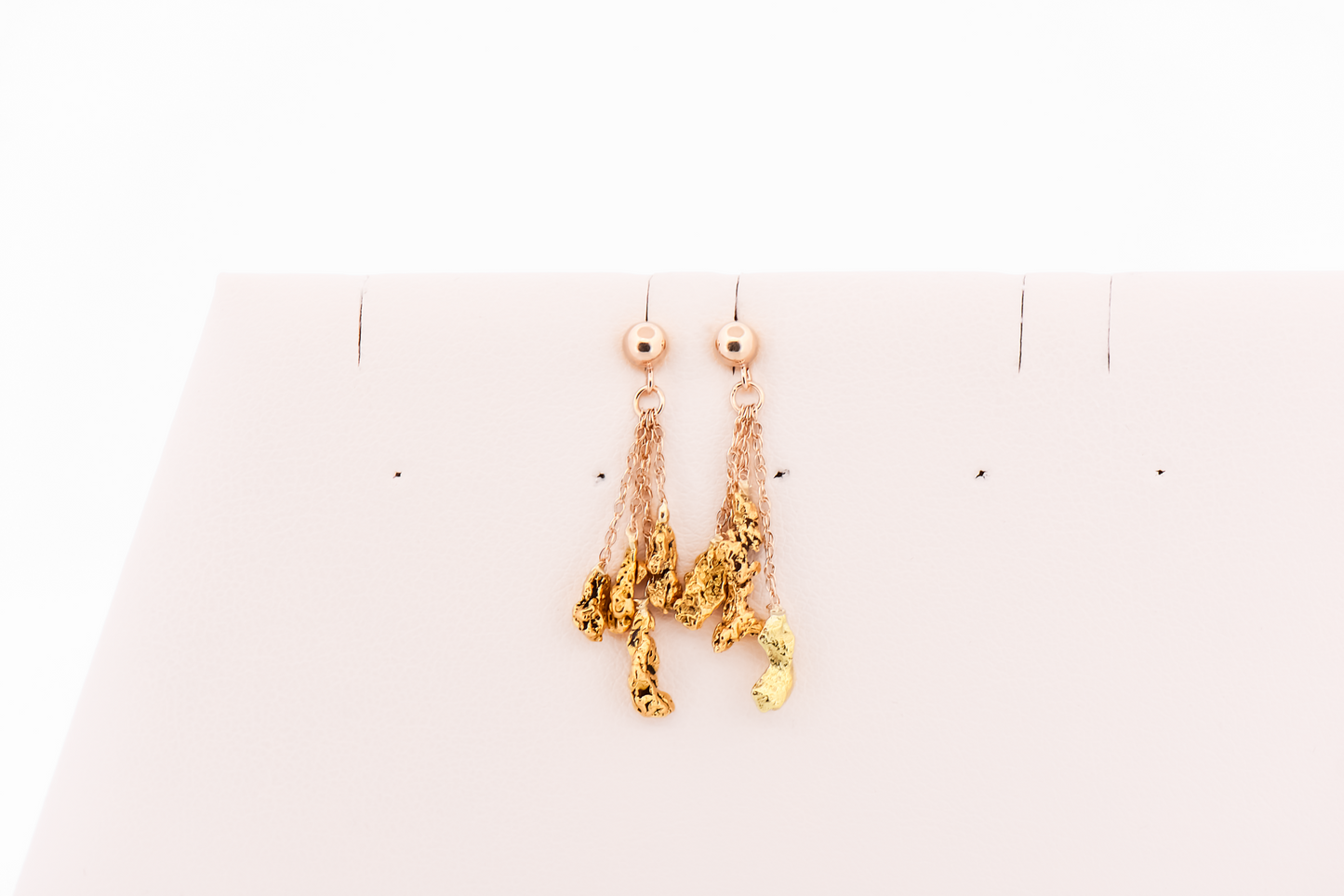 Vintage Natural Gold Nugget Dangle Chandelier Earrings