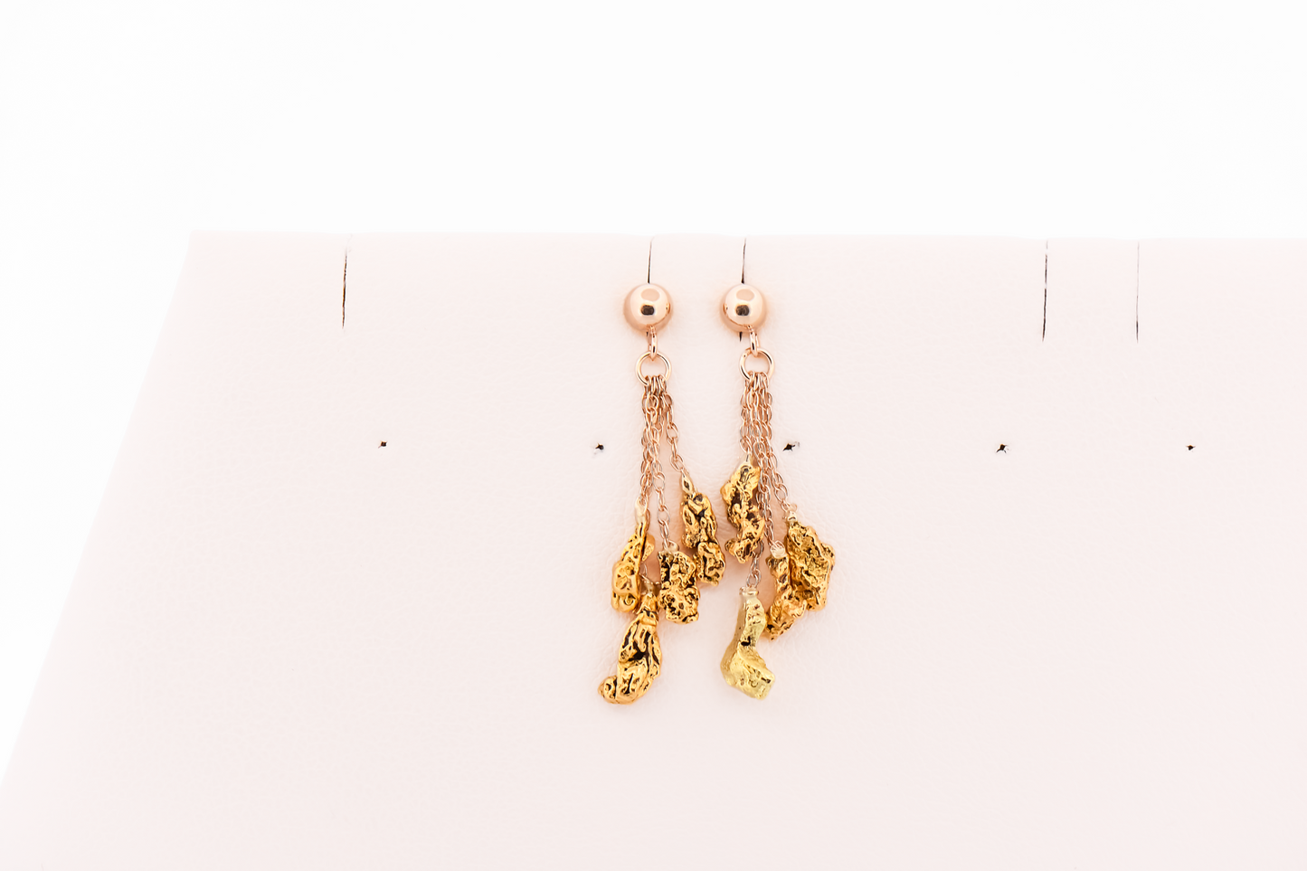 Vintage Natural Gold Nugget Dangle Chandelier Earrings