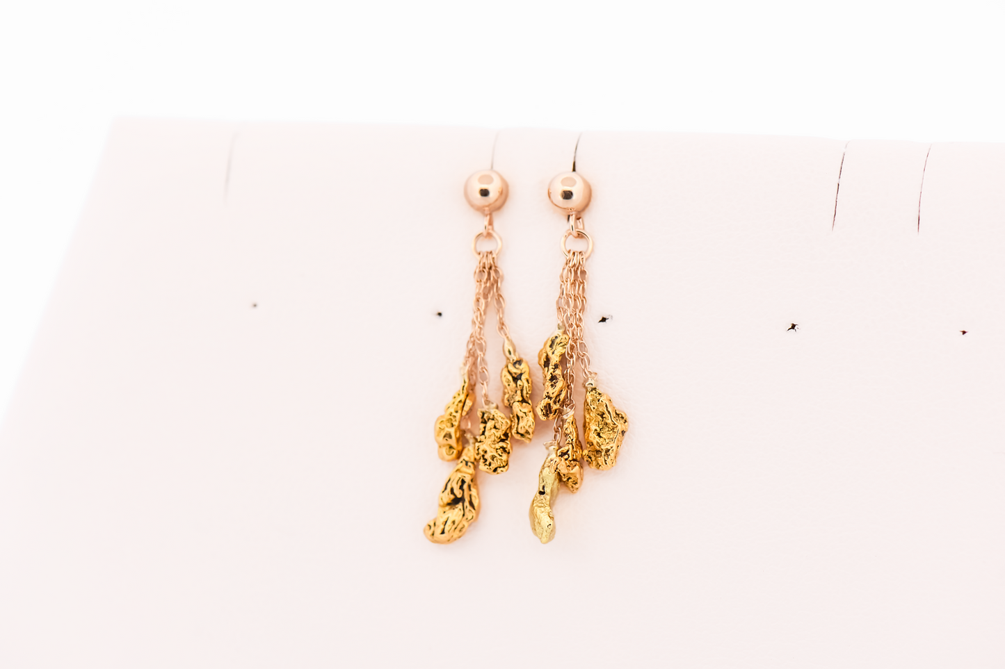 Vintage Natural Gold Nugget Dangle Chandelier Earrings