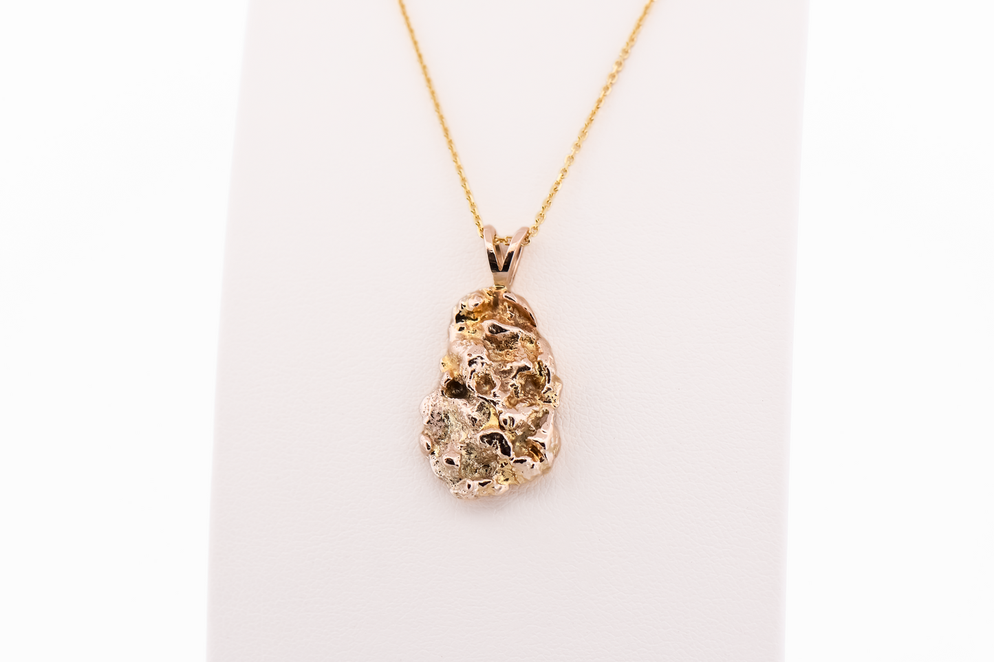 Vintage Poured Nugget Pendant in 14k Yellow Gold