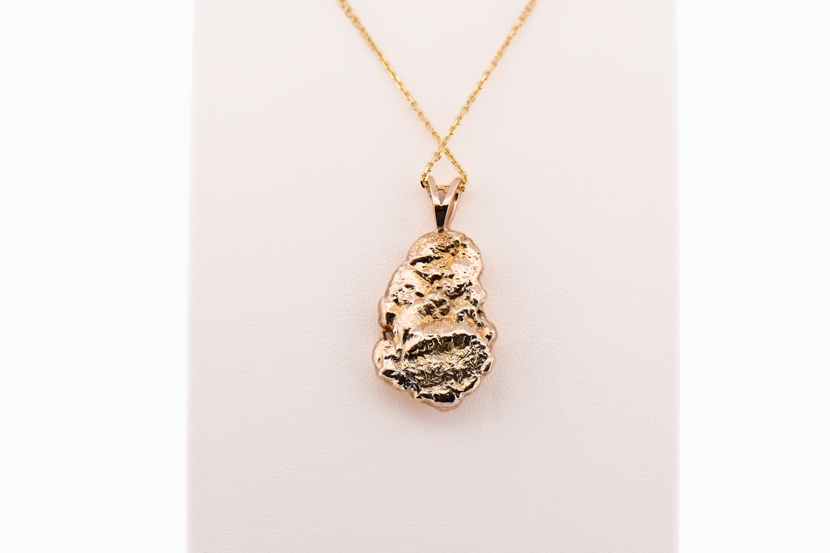 Vintage Poured Nugget Pendant in 14k Yellow Gold