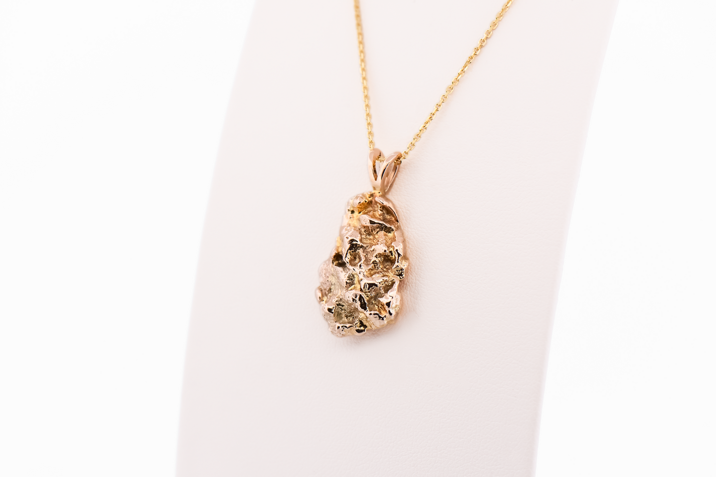 Vintage Poured Nugget Pendant in 14k Yellow Gold