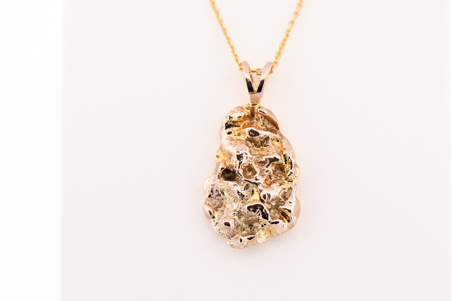 Vintage Poured Nugget Pendant in 14k Yellow Gold