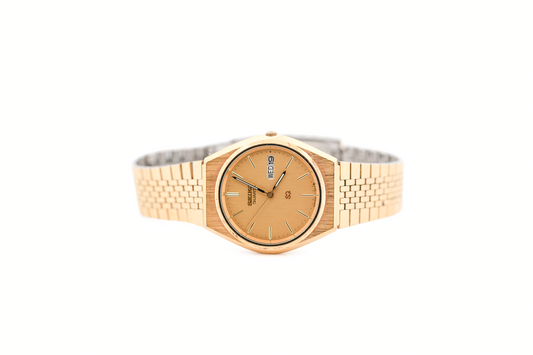 Vintage Seiko SQ Quartz Day-Date Wrist Watch - Gold Plated